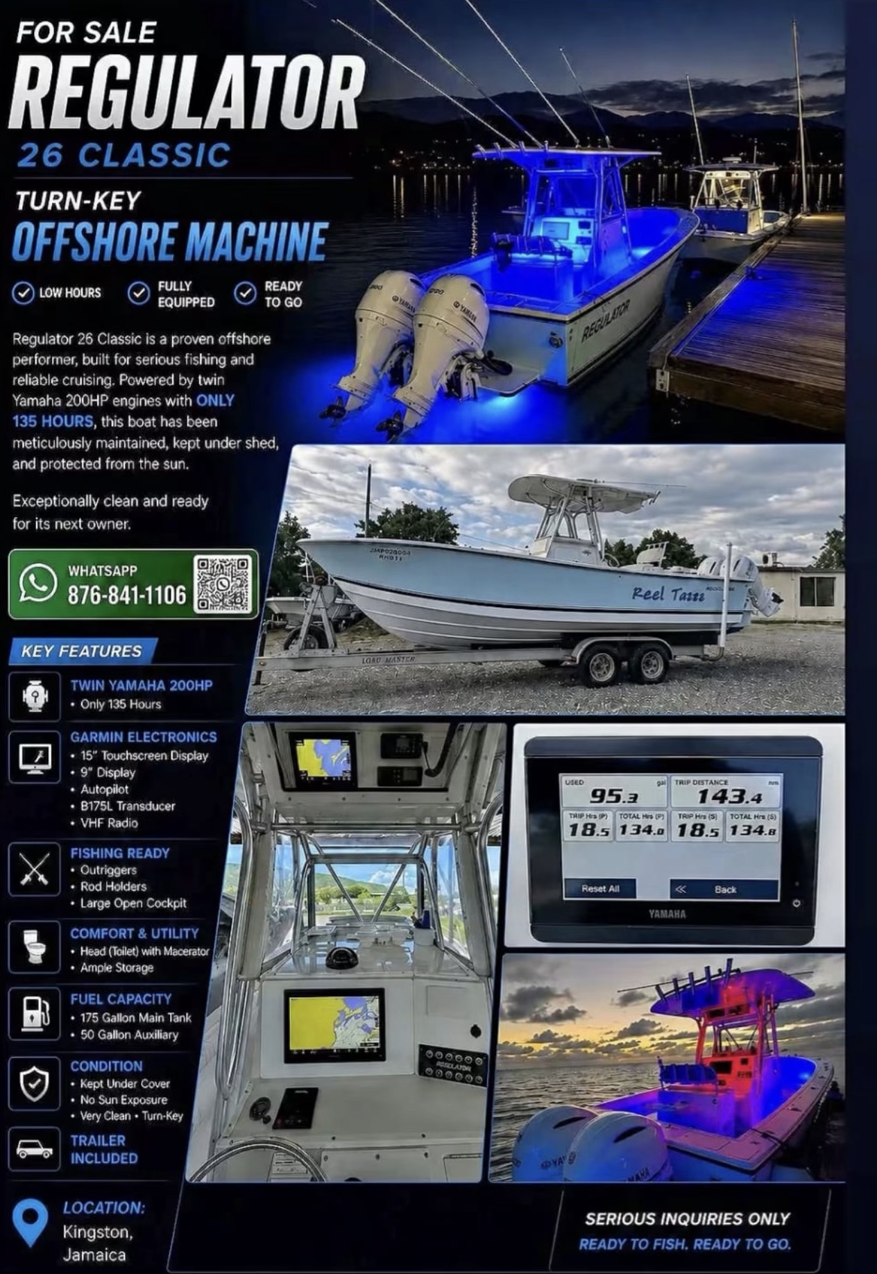 Regulator 26 Classic with twin Yamaha 200HP outboards — For Sale